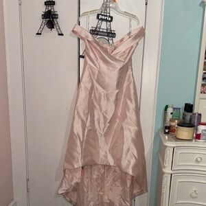 Calvin Klein Pink Off-Shoulder Prom Dress